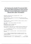 Ati Community Health Proctored 2024 Exam Test Bank Questions And Correct Detailed Answers&vert;Already Graded A&plus;&vert;Brand New 2024 Test Bank&excl;&excl;