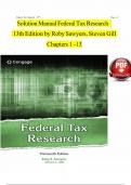Solution Manual For Federal Tax Research 13th Edition by Roby Sawyers&comma; Steven Gill&vert;&vert;ISBN NO&colon;10&comma;0357988418&vert;&vert;ISBN NO&colon;13&comma;978-0357988411&vert;&vert;All Chapters&vert;&vert;Complete Guide A&plus;
