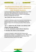 Fundamental Final ATI&colon; Admission  and oxygenation Latest Questions  and Graded Answers