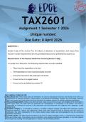 TAX2601 Assignment 1 &lpar;ANSWERS&rpar; Semester 1 2026 - DISTINCTION GUARANTEED&period;