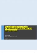 2025&sol;2026 TEXAS LIFE AND HEALTH INSURANCE GUARANTEE EXAM QUESTIONS WITH 100&percnt; CORRECT ANSWERS