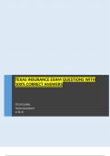 2025&sol;2026 TEXAS INSURANCE EXAM QUESTIONS WITH 100&percnt; CORRECT ANSWERS 
