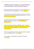 WORKDAY PRO PAYROLL EXAM QUESTIONS AND ANSWERS LATEST 2025-2026 UPDATE