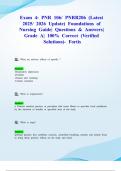 Exam 4&colon; PNR 106&sol; PNR106 &lpar;Latest 2025&sol; 2026 Update&rpar; Foundations of Nursing Guide&vert; Questions & Answers&vert; Grade A&vert; 100&percnt; Correct &lpar;Verified Solutions&rpar;- Fortis