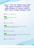 Exam 1&colon; PNR 106&sol; PNR106 &lpar;Latest 2025&sol; 2026 Update&rpar; Foundations of Nursing Guide&vert; Questions & Answers&vert; Grade A&vert; 100&percnt; Correct &lpar;Verified Solutions&rpar;- Fortis