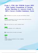 Exam 1&colon; PNR 106&sol; PNR106 &lpar;Latest 2025&sol; 2026 Update&rpar; Foundations of Nursing Review&vert; Questions & Answers&vert; Grade A&vert; 100&percnt; Correct &lpar;Verified Solutions&rpar;- Fortis