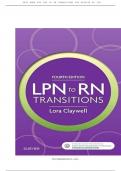 TEST BANK FOR LPN to RN Transitions 4th Edition by Lora Claywell PhD MSN RN CNE