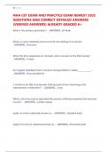 NHA CET EXAM AND PRACTICE EXAM NEWEST 2025 QUESTIONS AND CORRECT DETAILED ANSWERS &lpar;VERIFIED ANSWERS&rpar; ALREADY GRADED A&plus;