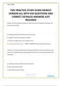 TMC PRACTICE STUDY GUIDE NEWEST VERSION ALL WITH 650 QUESTIONS AND CORRECT DETAILED ANSWERS JUST RELEASED 