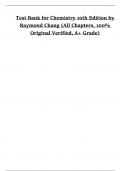Test Bank for Chemistry 10th Edition By Raymond Chang &lpar;All Chapters&comma; 100&percnt; Original Verified Newest Edition&comma; A&plus; Grade&rpar; Instant Download