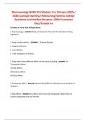 Pharmacology NURS 251 Module 1 to 10 Exam &lpar;2025 &sol; 2026&rpar; portage learning&sol; ABCnursing&sol;Geneva College Questions and Verified Answers&comma; 100&percnt; Guarantee Pass&sol;Graded A&plus;