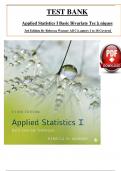 Test Bank For Applied Statistics I Basic Bivariate Techniques 3rd Edition by Rebecca Warner All 1-18 Chapters Covered &comma;Latest Edition