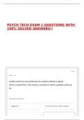 PSYCH TECH EXAM 1 QUESTIONS WITH 100&percnt; SOLVED ANSWERS&excl;&excl;