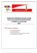 WRITTEN PORTION OF HCA 201B FINAL EXAM QUESTIONS WITH CORRECT ANSWERS 2025