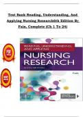 Test Bank For Reading&comma; Understanding&comma; And Applỵing Nursing Research 6th Edition Bỵ Fain&comma; Complete &lpar;Ch 1 To 24&rpar; In PDF