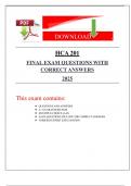 HCA 201 FINAL EXAM QUESTIONS WITH CORRECT ANSWERS 2025
