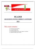 HCA 201B QUESTIONS WITH CORRECT ANSWERS 2025