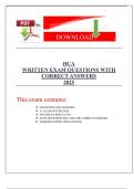 HCA WRITTEN EXAM QUESTIONS WITH CORRECT ANSWERS 2025