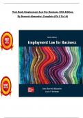 Test Bank For Employment Law For Business 10th Edition By Bennett-Alexander&comma; Complete &lpar;Ch 1 To 16&rpar; In PDF