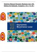 Solution Manual For Dynamic Business Law&comma; 6th Edition By Kubasek&comma; Complete &lpar; Ch 1 To 25 &rpar; In PDF