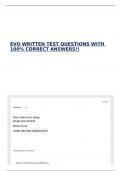 EVO WRITTEN TEST QUESTIONS WITH 100&percnt; CORRECT ANSWERS&excl;&excl;