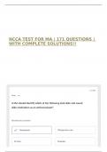 NCCA TEST FOR MA &vert; 171 QUESTIONS &vert; WITH COMPLETE SOLUTIONS&excl;&excl;
