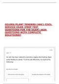 OILERS&sol;PLANT TENDERS &lpar;HHC&rpar; CIVIL SERVICE EXAM &lpar;PREP TEST QUESTIONS FOR THE EXAM&rpar; 2025 QUESTIONS WITH COMPLETE SOLUTIONS&excl;&excl;
