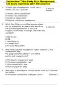 ServiceNow Third-Party Risk Management CIS Exam Questions With All Correct & Verified Answers
