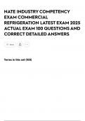 NATE INDUSTRY COMPETENCY EXAM COMMERCIAL REFRIGERATION LATEST EXAM 2025 ACTUAL EXAM 100 QUESTIONS AND CORRECT DETAILED ANSWERS