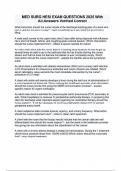 MED SURG HESI EXAM QUESTIONS 2025 With All Answers Verified Correct
