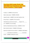 Five Guys Shift Leader Study Test  2025&sol;2026 Exam Questions with 100&percnt;  Correct Answers &vert; Latest Update