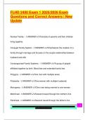 FLHD 2400 Exam 1 2025&sol;2026 Exam  Questions and Correct Answers &vert; New  Update 