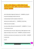 FLHD 2400 Midterm 2025&sol;2026 Exam  Questions with 100&percnt; Correct Answers &vert;  Latest Update 