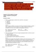 TEST BAK FOR FOUNDATIOONS OF NURSING 9TH EDITION COOPER GOSNELL&sol;&sol;&sol;&sol;  FOUNDATIONS AND ADULT HEALTH  NURSING 9TH EDITION COOPER  GOSNELL TEST BANK QUESTIONS &  ANSWERS WITH RATIONALES 2023&sol;&sol;&sol;&sol;&sol;&sol;&sol; ALL CHAPTERS  The Evolution of Nursing Cooper&colon; Foundation of 