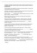CRIME SCENE INVESTIGATION EXAM QUESTIONS & ANSWERS