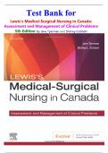 Test Bank for Lewis's Medical-Surgical Nursing in Canada&colon; Assessment and Management of Clinical Problems 5th Edition by Jane Tyerman&comma; Shelley Cobbett&comma; Mariann M&period; Harding&comma; Jeffrey Kwong&comma; Dottie Roberts&comma; Debra Hagler & Courtney Reinisch - Complete&comma; D