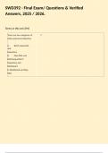 SWD392 - Final Exam&sol; Questions & Verified Answers&comma; 2025 &sol; 2026&period;