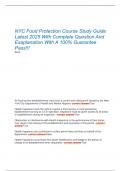 NYC Food Protection Course Study Guide  Latest 2025 With Complete Question And  Exaplanation With A 100&percnt; Guarantee  Pass&excl;&excl;&excl;