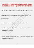 150 MILADY-S PROFESSIONAL BARBERING SAMPLE STATE BOARD EXAM 1 QUESTIONS AND ANSWERS