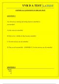  YVR D A TEST QUESTIONS AND ANSWERS 2025