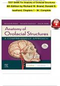 TEST BANK For Anatomy of Orofacial Structures  9th Edition by Richard W&period; Brand&semi; Donald E&period; Isselhard&comma; Chapters 1 - 36 &vert; Complete &emsp;  UNIT I&colon; INTRODUCTION 1&period; Oral Cavity Unit I Test Unit I Suggested Readings UNIT II&colon; DENTAL ANATOMY 2&period; The Tooth&colon; Functions an