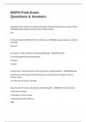 EDFN Final Exam Questions & Answers