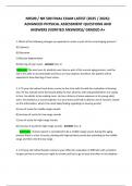 NR509 &sol; NR 509 FINAL EXAM LATEST &lpar;2025 &sol; 2026&rpar;&colon; ADVANCED PHYSICAL ASSESSMENT QUESTIONS AND ANSWERS &lpar;VERIFIED ANSWERS&rpar;&sol; GRADED A&plus;