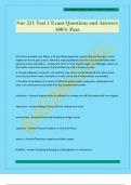 Nur 211 Test 1 Exam Questions and Answers 100&percnt; Pass
