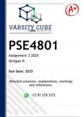 PSE4801 Assignment 3 &lpar;DETAILED ANSWERS&rpar; 2025 - DISTINCTION GUARANTEED