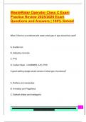 WasteWater Operator Class C Exam  Practice Review 2025&sol;2026 Exam  Questions and Answers &vert; 100&percnt; Solved