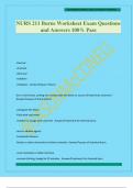NURS 211 Burns Worksheet Exam Questions and Answers 100&percnt; Pass