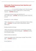 DoD Insider Threat Awareness Exam Questions and  CORRECT ANSWERS 