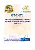 BPT1501 ASSIGNMENT 6 &lpar;COMPLETE ANSWERS&rpar; Semester 1 2025 - DUE  8 May 2025 &semi;100&percnt; trusted&comma; comprehensive and complete reliable solution with clear explanation&period;