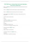 CSE 360 Exam 1 Arizona State University Questions And Answers Real Tests